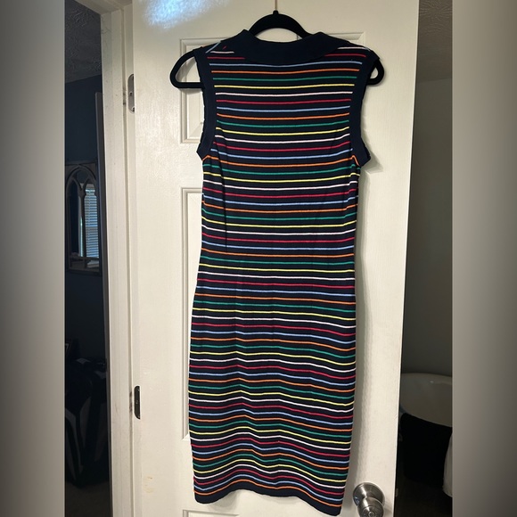 Brooks Brothers rainbow stripe polo shirt dress knit scallop edge women's size S - Picture 4 of 5